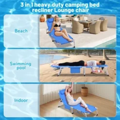 NicBex 3-in-1 Heavy Duty Folding Chaise Lounge, Lay Flat Tanning Chair With Face Hole, 5-Position Adjustable, Portable For Beach, Pool, Blue 10 NicBex 3-in-1 Heavy Duty Folding Chaise Lounge, Lay Flat Tanning Chair With Face Hole, 5-Position Adjustable, Portable For Beach, Pool, Blue -Nicbex GUEST 69b6d579 aa90 4d00 84f6 c68606f7d163