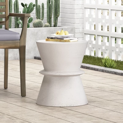 NicBex Modern Concrete Outdoor Side Table, LightWeight Geometric End Tables, All-Weather Garden Stools, Patio Accent Table 4 NicBex Modern Concrete Outdoor Side Table, LightWeight Geometric End Tables, All-Weather Garden Stools, Patio Accent Table - Image 2
