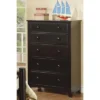 NicBex 5 Drawers Dresser For Bedroom,Black Chest Of Drawers With Round Handle,Modern Wood Dressers For Closet,Living Room,Hallway,Black