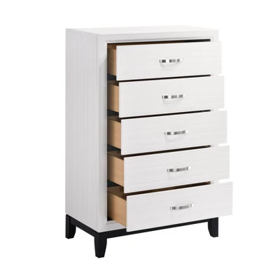 NicBex Classic 5-Drawer Dresser,Stylish Tall Dressers With Metal Handles,Chest Of Drawers For Bedroom,Living Room,Hallway,Bedroom Furniture 4 NicBex Classic 5-Drawer Dresser,Stylish Tall Dressers With Metal Handles,Chest Of Drawers For Bedroom,Living Room,Hallway,Bedroom Furniture - Image 2