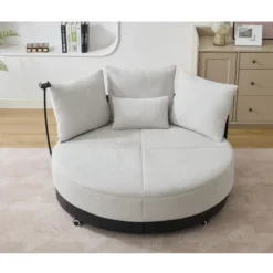 NicBex Couches For Living Room 52.75'' Oversized Round Swivel Chair Upholstered Sofa Couples Chair With Adjustable Phone Stand For Bedroom 14 NicBex Couches For Living Room 52.75'' Oversized Round Swivel Chair Upholstered Sofa Couples Chair With Adjustable Phone Stand For Bedroom -Nicbex GUEST 6b6d8618 9f81 43f0 b6b4 97661f608a6f