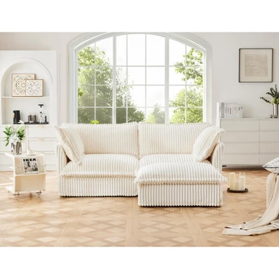 NicBex Couches For Living Room Single Deep Seat Sofa Couch Corduroy Slip-covered Armchair With 1 Big Back Cushion And 2 Big Toss Pillows 8 NicBex Couches For Living Room Single Deep Seat Sofa Couch Corduroy Slip-covered Armchair With 1 Big Back Cushion And 2 Big Toss Pillows - Image 6