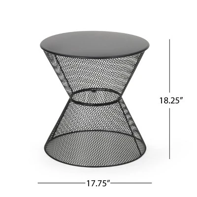 NicBex Hourglass Outdoor End Table,Powder-Coated Iron Patio Side Table For Outside,Patio Table For Garden,Poolside,Outdoor Furniture 3 NicBex Hourglass Outdoor End Table,Powder-Coated Iron Patio Side Table For Outside,Patio Table For Garden,Poolside,Outdoor Furniture