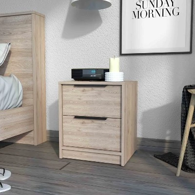 NicBex 18.8" Washington Wood Nightstand,Contemporary Night Stand With 2 Drawers,Bedside Table For Bedroom,Living Room,Bedroom Furniture 8 NicBex 18.8" Washington Wood Nightstand,Contemporary Night Stand With 2 Drawers,Bedside Table For Bedroom,Living Room,Bedroom Furniture - Image 6