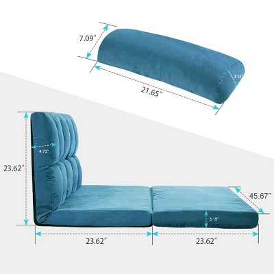 NicBex Double Folding Sofa Floor Recliner Sofa Futon Sofa With 2 Pillows Backrest Can Be Adjusted Forward And Backward 6 NicBex Double Folding Sofa Floor Recliner Sofa Futon Sofa With 2 Pillows Backrest Can Be Adjusted Forward And Backward - Image 4