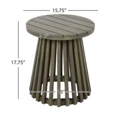 NicBex Round Outdoor Side End Table,Outdoor Coffee Table For Lawn,Backyard & Balcony,Outdoor Furniture,Acacia Woo