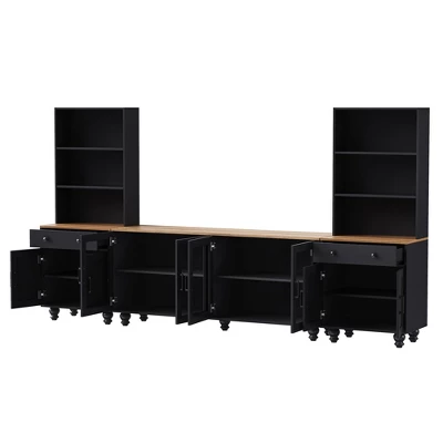 NicBex Farmhouse TV Stand Entertainment Center For TVs Up To 70� Media Console With Adjustable Shelves For Living Room 5 NicBex Farmhouse TV Stand Entertainment Center For TVs Up To 70� Media Console With Adjustable Shelves For Living Room - Image 3