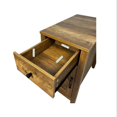 NicBex Wood Nightstand With Charging Station,Farmhouse Night Stand With Barn Door&Drawer,Bedside Table With USB Ports For Bedroom Furniture 6 NicBex Wood Nightstand With Charging Station,Farmhouse Night Stand With Barn Door&Drawer,Bedside Table With USB Ports For Bedroom Furniture - Image 4