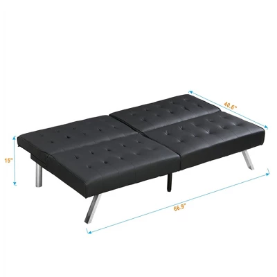 NicBex 66.9 Inch Fabric Convertible Folding Futon Sofa Bed With Stainless Legs For Living Room,Office,Apartment,Bedroom 5 NicBex 66.9 Inch Fabric Convertible Folding Futon Sofa Bed With Stainless Legs For Living Room,Office,Apartment,Bedroom - Image 3