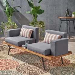 Modern Canago Outdoor Industrial Loveseat With Coffee Sofa-Christopher Knight Home 17 Modern Canago Outdoor Industrial Loveseat With Coffee Sofa-Christopher Knight Home -Nicbex GUEST 6fdf7c29 9bb8 4017 a057 a7a007e8cfca