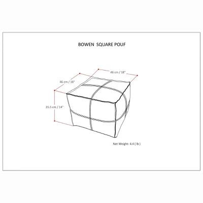 NicBex Square Pouf Ottoman Versatile Accent Furniture For Comfort And Additional Seating, Black 4 NicBex Square Pouf Ottoman Versatile Accent Furniture For Comfort And Additional Seating, Black - Image 2