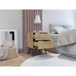 NicBex 22.44" Modern Nightstand With Hairpin Legs,Wooden Night Stand With Drawers,Bedside Table For Bedroom,Living Room,Bedroom Furniture -Nicbex GUEST 708a2528 414f 43f5 8a08 7e703497beef