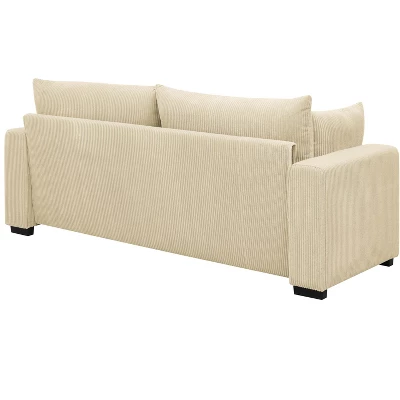 NicBex Modern Minimalist Corduroy Loveseat Sofa Couch With Two Pillows,2-Seat Lounge Sofa For Living Room,Apartment 5 NicBex Modern Minimalist Corduroy Loveseat Sofa Couch With Two Pillows,2-Seat Lounge Sofa For Living Room,Apartment - Image 3