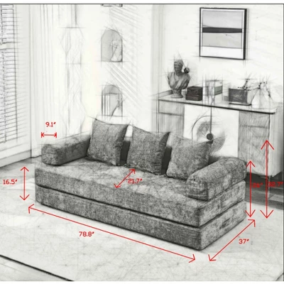 NicBex Folding Mattress Floor Sofa Bed With Convertible Foldable Design,2-Seater Futon Couch Sleeper Sofa For Living Room,Bedroom 5 NicBex Folding Mattress Floor Sofa Bed With Convertible Foldable Design,2-Seater Futon Couch Sleeper Sofa For Living Room,Bedroom - Image 4