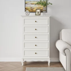 NicBex Modern 5-Drawer White Bedroom Dressers With Solid Wood Legs,Chest Of Drawers For Bedroom,Entryway,Wooden Dresser Chest 11 NicBex Modern 5-Drawer White Bedroom Dressers With Solid Wood Legs,Chest Of Drawers For Bedroom,Entryway,Wooden Dresser Chest -Nicbex GUEST 71c59241 c158 4235 aa93 9ef75495082e