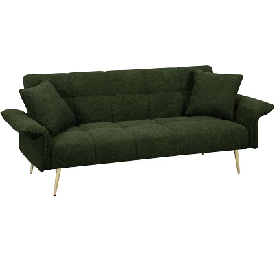 NicBex 70.1 Inch Teddy Fleece Sofabed,Convertible Futon Sofa With Adjustable Arms And Backrest For Living Room,Office,Apartment 8 NicBex 70.1 Inch Teddy Fleece Sofabed,Convertible Futon Sofa With Adjustable Arms And Backrest For Living Room,Office,Apartment - Image 6