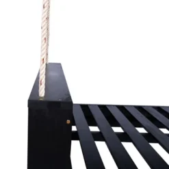 NicBex Twin Size Porch Swing Bed,Outdoor Swing Chair With Hemp Ropes,Patio Swing With Acacia Wood,Swing Sets For Backyard,Garden,Black 13 NicBex Twin Size Porch Swing Bed,Outdoor Swing Chair With Hemp Ropes,Patio Swing With Acacia Wood,Swing Sets For Backyard,Garden,Black -Nicbex GUEST 7464c65b 9081 4531 96bf b302d9c0996f