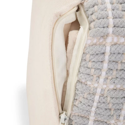 NicBex Chic Square Striped Pouf Ottoman Multicolored Footstool For Living Room, Bedroom,Light Blue/White 4 NicBex Chic Square Striped Pouf Ottoman Multicolored Footstool For Living Room, Bedroom,Light Blue/White - Image 2