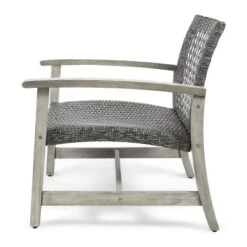 NicBex Set Of 2 Antique-Style Wicker Club Chair, Weather-Resistant Outdoor Dining Chairs With Acacia Wood & Wicker, Gray 20 NicBex Set Of 2 Antique-Style Wicker Club Chair, Weather-Resistant Outdoor Dining Chairs With Acacia Wood & Wicker, Gray -Nicbex GUEST 76498da9 0431 4d62 8c76 2f73298c6cde