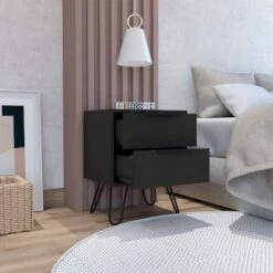 NicBex 22.44" Modern Nightstand With Hairpin Legs,Wooden Night Stand With Drawers,Bedside Table For Bedroom,Living Room,Bedroom Furniture -Nicbex GUEST 7784e997 2265 46f5 a63b 1073d80fe22d