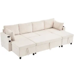 NicBex Modern 111.8" Pull Out Sofa Bed Chenille Convertible Sleeper Sofa With Hidden Storage For Living Room -Nicbex GUEST 7808f02e 5d17 49a4 979b 68536e8e424d