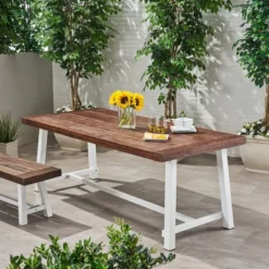 NicBex Outdoor Dining Table For 6-8,Patio Acacia Wood Large Tabletop & Metal Frame Table,Suitable For Garden,Backyard 11 NicBex Outdoor Dining Table For 6-8,Patio Acacia Wood Large Tabletop & Metal Frame Table,Suitable For Garden,Backyard -Nicbex GUEST 786454c0 48e1 408e a301 7709fecfc261