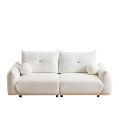 NicBex Couches For Living Room 90" Loveseat Sofa Couch Lamb's Wool Upholstered 2-seater Sofa With 2 Cushions And 2 Ball Pillows -Nicbex GUEST 78ba2f11 966f 437a b809 fd6c33a5cfc2