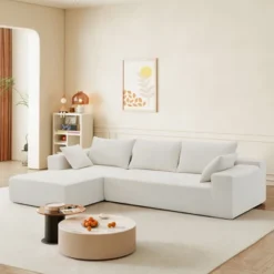 NicBex Sectional Sofa With Soft Pillows Velvet L Shaped Modular Sofa For Living Room, Bedroom, Apartment -Nicbex GUEST 78f973f5 be49 471a 8472 225388f2deef
