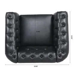 NicBex 84.65" Chesterfield Sofa With Rolled Arm, Modern PU Leather 3 Seater Sofa Couch, Upholstered Vintage Couch For Living Room -Nicbex GUEST 79689f3c cbfc 46d7 ae2d 27aae8914176