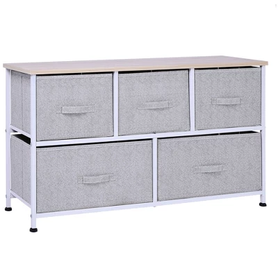 NicBex 5 Drawers Dresser For Bedroom,Fabric Dresser With Wooden Platform,Dressers For Kids Room,Living Room,Entry And Hallway,Gray 7 NicBex 5 Drawers Dresser For Bedroom,Fabric Dresser With Wooden Platform,Dressers For Kids Room,Living Room,Entry And Hallway,Gray - Image 5