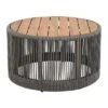 NicBex 15"/26"/15"+26" Round Outdoor End Table,Outdoor Side Table With Acacia Wood Top,Patio Table With Rope Design For Lawn,Outdoor Furniture