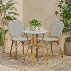 NicBex Outdoor Dining Table Set Bistro Table With Rattan Top & Chairs,Patio Furniture Bistro Set For Garden,Backyard,Poolside 12 NicBex Outdoor Dining Table Set Bistro Table With Rattan Top & Chairs,Patio Furniture Bistro Set For Garden,Backyard,Poolside -Nicbex GUEST 7c11d4db 3005 48dd 8ab2 5dbe9f39df36