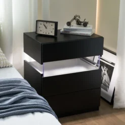 NicBex LED Nightstand With 3 Drawers,Night Stand With Acrylic Panel,Bedside Table With RGB Lights,End Table For Bedroom&Living Room,Bedroom Furniture 11 NicBex LED Nightstand With 3 Drawers,Night Stand With Acrylic Panel,Bedside Table With RGB Lights,End Table For Bedroom&Living Room,Bedroom Furniture -Nicbex GUEST 7cf45f66 32e2 48d1 a850 cdf6b3a7ceed