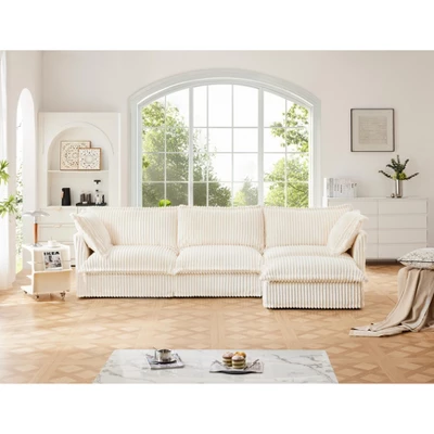 NicBex Couches For Living Room Single Deep Seat Sofa Couch Corduroy Slip-covered Armchair With 1 Big Back Cushion And 2 Big Toss Pillows 11 NicBex Couches For Living Room Single Deep Seat Sofa Couch Corduroy Slip-covered Armchair With 1 Big Back Cushion And 2 Big Toss Pillows - Image 9