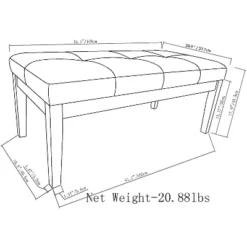 NicBex Modern Rectangular Tufted Pouf Ottoman, Contemporary Entryway Bench With Wood Framed Base And Legs For Bedroom, Living Room, Dark Brown 13 NicBex Modern Rectangular Tufted Pouf Ottoman, Contemporary Entryway Bench With Wood Framed Base And Legs For Bedroom, Living Room, Dark Brown -Nicbex GUEST 7d51dfb5 613e 441c ac42 3c79deb2c902