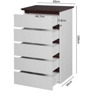 NicBex 5/6 Drawer Dresser For Bedroom,Modern Closet Dressers Chest Of Drawers For Living Room,Entryway,Hallway,White 4 NicBex 5/6 Drawer Dresser For Bedroom,Modern Closet Dressers Chest Of Drawers For Living Room,Entryway,Hallway,White - Image 2