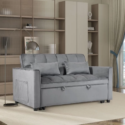 NicBex 3-in-1 Sofa Bed With Adjustable Backrest,Pull-Out Couch Bed With Pockets,Convertible Loveseat With Pillows,Sleeper Sofa For Living Room 10 NicBex 3-in-1 Sofa Bed With Adjustable Backrest,Pull-Out Couch Bed With Pockets,Convertible Loveseat With Pillows,Sleeper Sofa For Living Room - Image 8