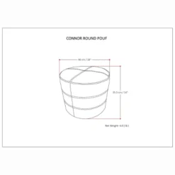 NicBex 18" Round Pouf Ottoman Soft Footstool For Lounge Area, Bedroom, Distressed Navy Blue