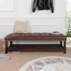 NicBex Pouf Armless Ottoman Bench, Tufted Upholstered Bench With Nailhead Trim And Shelf For Living Room, Entryway And Bedroom 13 NicBex Pouf Armless Ottoman Bench, Tufted Upholstered Bench With Nailhead Trim And Shelf For Living Room, Entryway And Bedroom -Nicbex GUEST 83849b53 cc76 4bfa bd87 889819523847
