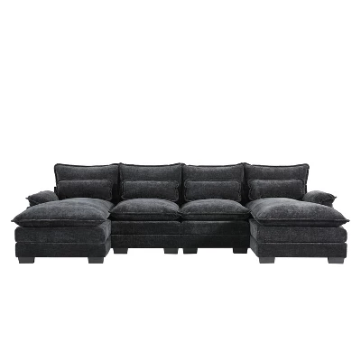 NicBex Modern U-Shaped Sectional Sofa Couch With Double Chaise Lounge, Chenille Upholstery For Living Room/Apartment 6 NicBex Modern U-Shaped Sectional Sofa Couch With Double Chaise Lounge, Chenille Upholstery For Living Room/Apartment - Image 4