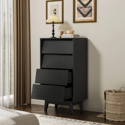 NicBex Modern Bedroom Dresser,Chest Of Drawers With Vintage-Style And Bevel Design,Dressers For Living Room,Hallway,Office,Study 4 NicBex Modern Bedroom Dresser,Chest Of Drawers With Vintage-Style And Bevel Design,Dressers For Living Room,Hallway,Office,Study - Image 2