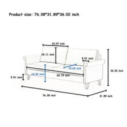 NicBex Couches For Living Room 76" Sofa Velvet Upholstered 2-Seat Couch Soft Sponges Modern Designs Sofa With Gold Trim And Cozy Cushions 11 NicBex Couches For Living Room 76" Sofa Velvet Upholstered 2-Seat Couch Soft Sponges Modern Designs Sofa With Gold Trim And Cozy Cushions -Nicbex GUEST 859bd16a 468c 444b a176 47854130bddf