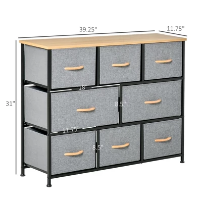 NicBex 8 Drawers Dresser For Bedroom,Fabric Dresser With Wooden Platform,Dressers For Kids Room,Living Room,Entry And Hallway,Brown+Light Gray 4 NicBex 8 Drawers Dresser For Bedroom,Fabric Dresser With Wooden Platform,Dressers For Kids Room,Living Room,Entry And Hallway,Brown+Light Gray - Image 2
