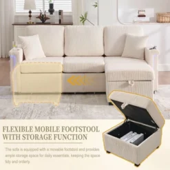 NicBex Modern Corduroy Sectional Sofa Futon Couch With Storage Ottoman,Comfortable 3-Seat Sofa Couch For Living Room,Apartment 17 NicBex Modern Corduroy Sectional Sofa Futon Couch With Storage Ottoman,Comfortable 3-Seat Sofa Couch For Living Room,Apartment -Nicbex GUEST 86021a2d b112 4c32 bbde 3a482075fa5e