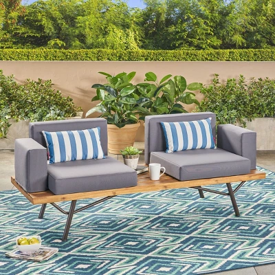 Modern Canago Outdoor Industrial Loveseat With Coffee Sofa-Christopher Knight Home 12 Modern Canago Outdoor Industrial Loveseat With Coffee Sofa-Christopher Knight Home - Image 10
