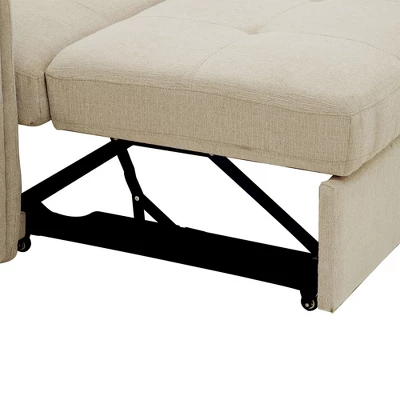 NicBex Modern 96" Pull Out Sofa Bed Linen Convertible Sleeper Sofa With Adjustable Headrest And Hidden Storage For Living Room 6 NicBex Modern 96" Pull Out Sofa Bed Linen Convertible Sleeper Sofa With Adjustable Headrest And Hidden Storage For Living Room - Image 4