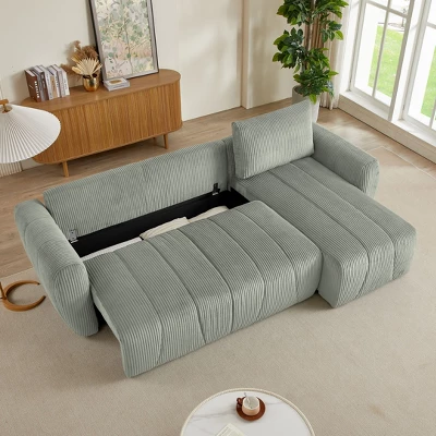 NicBex Modern Sofa Bed Corduroy Convertible Sleeper Sofa With Adjustable Backrest For Living Room And Office 7 NicBex Modern Sofa Bed Corduroy Convertible Sleeper Sofa With Adjustable Backrest For Living Room And Office - Image 5