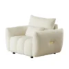 NicBex Couches For Living Room 39.7" Cloud Couch Teddy Upholstered 1 Seater Sofa Couch Modern Lounge Chair With 2 Throw Pillows For Apartment