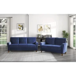 NicBex 1pc Loveseat Sofa Contemporary Upholstered Loveseat Couch With Soft Cushion And Wood Legs For Bedroom,Living Room -Nicbex GUEST 8ae81421 02c9 4214 8781 f252c66373c5