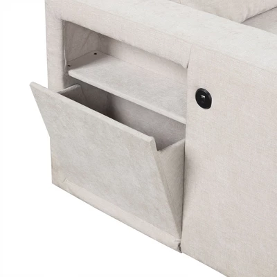 NicBex Couches For Living Room L-shaped Sectional Sofa Upholstered Sofa Couch With Storage Space, USB Ports, And Cup Holders On The Armrests 3 NicBex Couches For Living Room L-shaped Sectional Sofa Upholstered Sofa Couch With Storage Space, USB Ports, And Cup Holders On The Armrests